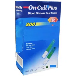 NSC On Call Plus 200 Blood Test Strips with 100 pcs Painless 30G Size Round Lancets- 200 Glucometer Strips-picture-11