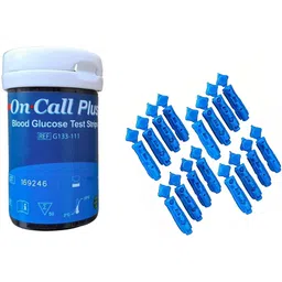NSC On Call Plus 50 Strips With Naulakha Glucometer Lancets (100)- 50 Glucometer Strips-picture-15