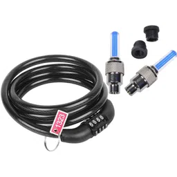 nsv Bicycle Wire Number Lock With Tyer Valve Blue Light Bicycle Lock-picture-23