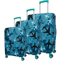 nt creation Printed Travel Luggage Cover for Suitcase - Stretchable & Scratchproof Trolley Bag Protector (Multi Plane)-picture-11