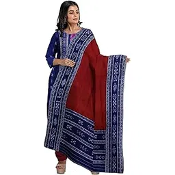 nuapatanapata Odisha Sambalpuri Handloom unstitched salwar suit for Women's Ikat Cotton Ethnic Dress Material NPT-43 image 1