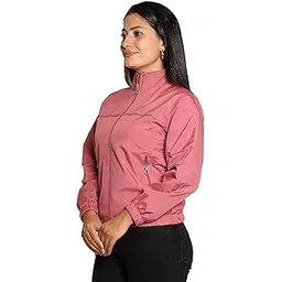 nubie Women's Polyester Regular Fit Light Weight Windcheater Jacket-PINK-picture-22