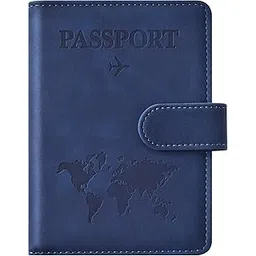 nudfsy Passport Cover, RFID Blocking Passport Holder, Portable Passport Holder for Men Passport Holder for Women Passport Covers Passport Cover PU Leather, Passport Case for Men Women Travel (Blue)-picture-34