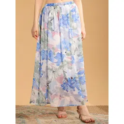 NUEVOSDAMAS Floral Printed A-Line Maxi Skirt-picture-4