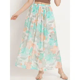 NUEVOSDAMAS Floral Printed A-Line Maxi Skirt-picture-6
