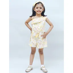 NUEVOSDAMAS Girls Floral Printed Cotton Playsuit With Ruffles-picture-26