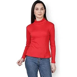 nuevosdamas Red Striped Full Sleeve Ribbed Highneck Top-picture-23