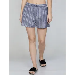NUEVOSDAMAS Women Striped Moisture Wicking Cotton Basic Shorts-picture-2