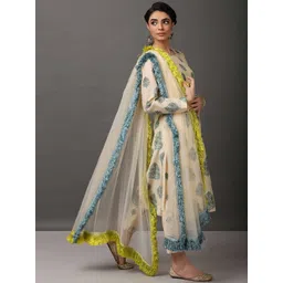 NUHH Ethnic Motifs Printed Regular Kurta With Trousers & Dupatta-picture-13