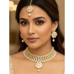 Nui Gold-Plated Stone Studded & Beaded Jewellery Set-picture-29