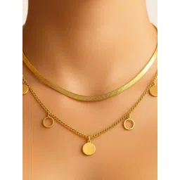 Nui Korean Stainless Steel Gold-Plated Layered Minimal Necklace-picture-30