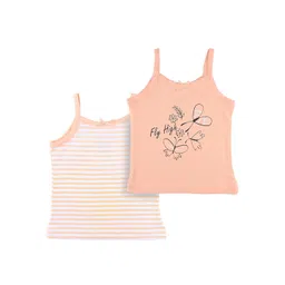 Nuluv Infant Girls Pack Of 2 Printed Pure Cotton Camisoles-picture-33