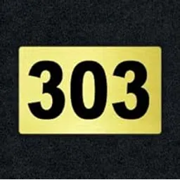 Number Plate 303 Room, Hotel, Hospital, Lodge,Apartment, Flat,Door No,College, Library, Rack Numbers Warehouse, Gold Acrylic Background with Black Letter with PVC Waterproof Sticker-picture-33