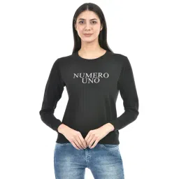 NUMERO UNO Black & White Cotton Graphic Print Sweatshirt-picture-13