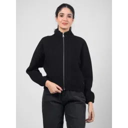 NUMERO UNO Black Brushed Fleece Solid Jacket-picture-24