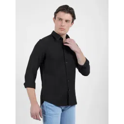 Numero Uno Black Slim Fit Solid Shirt image 3