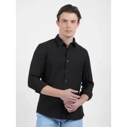 Numero Uno Black Slim Fit Solid Shirt image 1