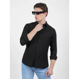 Numero Uno Black Slim Fit Solid Shirt image 5