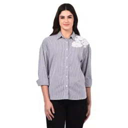 Numero Uno Blue Cotton Striped Regular Fit Shirt-picture-27