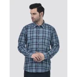 NUMERO UNO Blue Regular Fit Checks Shirt-picture-34