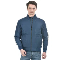 Numero Uno Blue Regular Fit Striped Jacket-image-5