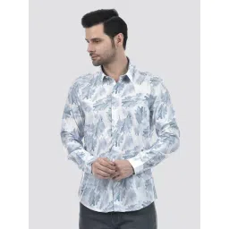 NUMERO UNO Blue Slim Fit Printed Shirt-picture-30