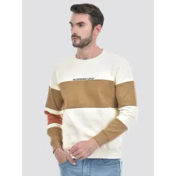 Numero Uno Cream & Brown Colour-Block Sweatshirt-picture-41