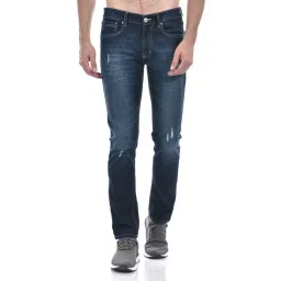 NUMERO UNO Dark Blue Faded Low Rise Skinny Fit Solid Stretchable Jeans-picture-36