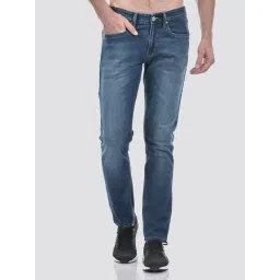 NUMERO UNO Dark Blue Faded Low Rise Skinny Fit Solid Stretchable Jeans-picture-12