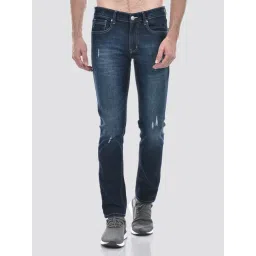 NUMERO UNO Dark Blue Faded Low Rise Skinny Fit Solid Stretchable Jeans-picture-13