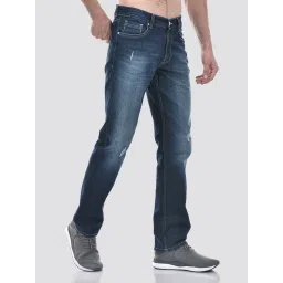 NUMERO UNO Dark Blue Faded Mid Rise Regular Fit Solid Stretchable Jeans image 4