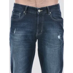 NUMERO UNO Dark Blue Faded Mid Rise Regular Fit Solid Stretchable Jeans image 5