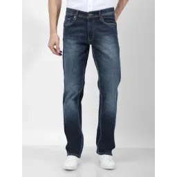 Numero Uno Dark Blue Regular Fit Faded Jeans-picture-27