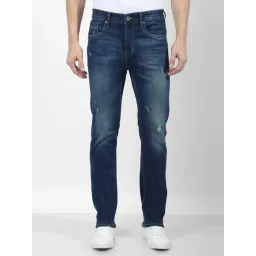 Numero Uno Dark Blue Slim Fit Faded Jeans-picture-16