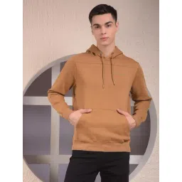 NUMERO UNO Dark Tan Regular Fit Solid Hooded Sweatshirt-picture-15