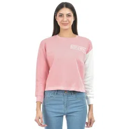 NUMERO UNO Dusty Pink & White Cotton Graphic Print Sweatshirt-picture-35