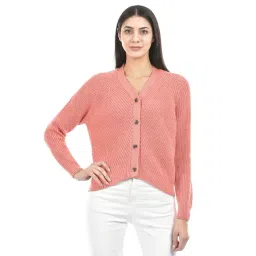 NUMERO UNO Dusty Pink Self Design Cardigan-picture-37