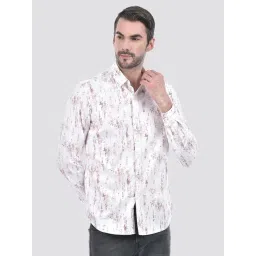 Numero Uno Dusty Rose Cotton Slim Fit Printed Shirt-picture-43