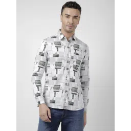 Numero Uno Green Cotton Slim Fit Abstract Shirt-picture-45