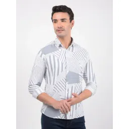 Numero Uno Grey Cotton Slim Fit Printed Shirt-picture-30