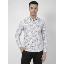 Numero Uno Grey Cotton Slim Fit Printed Shirt-picture-41
