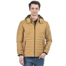 Numero Uno Khaki Regular Fit Quilted Hooded Jacket-picture-25