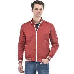 Numero Uno Maroon Regular Fit Striped Jacket-image-40