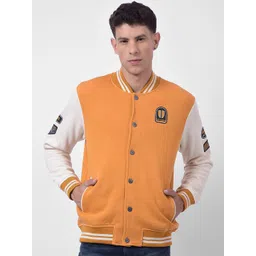 Numero Uno Men Colourblocked Fleece Lightweight Varsity Jacket-image-14