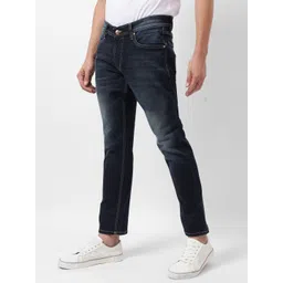 Numero Uno Men Skinny Fit Dark Blue Light Fade Stretchable Jeans image 3