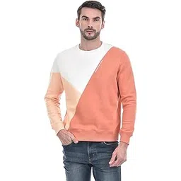 numero uno Men's Color Block Round Neck Suede Sweatshirt-picture-24