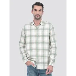 Numero Uno Mint Cotton Regular Fit Checks Shirt-picture-42