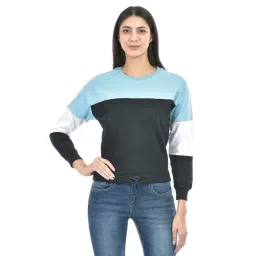 NUMERO UNO Multicolor Cotton Color-Block Sweatshirt-picture-24