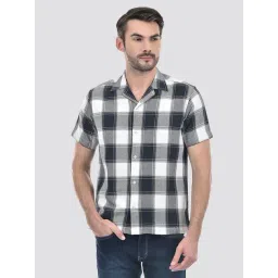 Numero Uno Navy Regular Fit Checks Shirt-picture-41