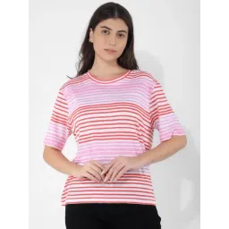 Numero Uno Orange and White Striped Short Sleeves T-Shirt-picture-22